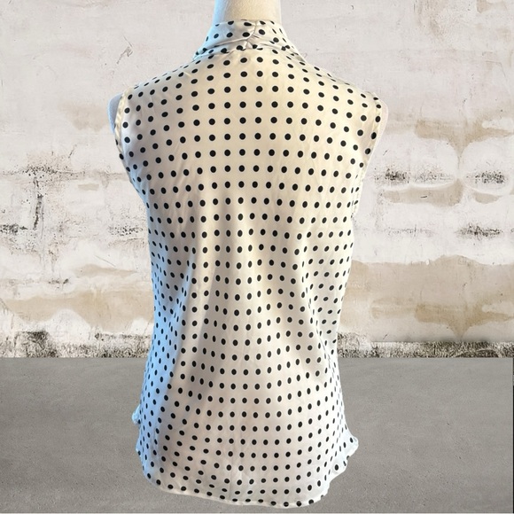 Nine West Black and White Polka Dot Blouse Size Medium - Picture 3 of 5